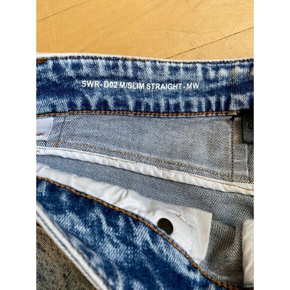 six week Residency BNWOT  slim straight jeans sz 31 button fly acid indigo - Picture 7 of 10